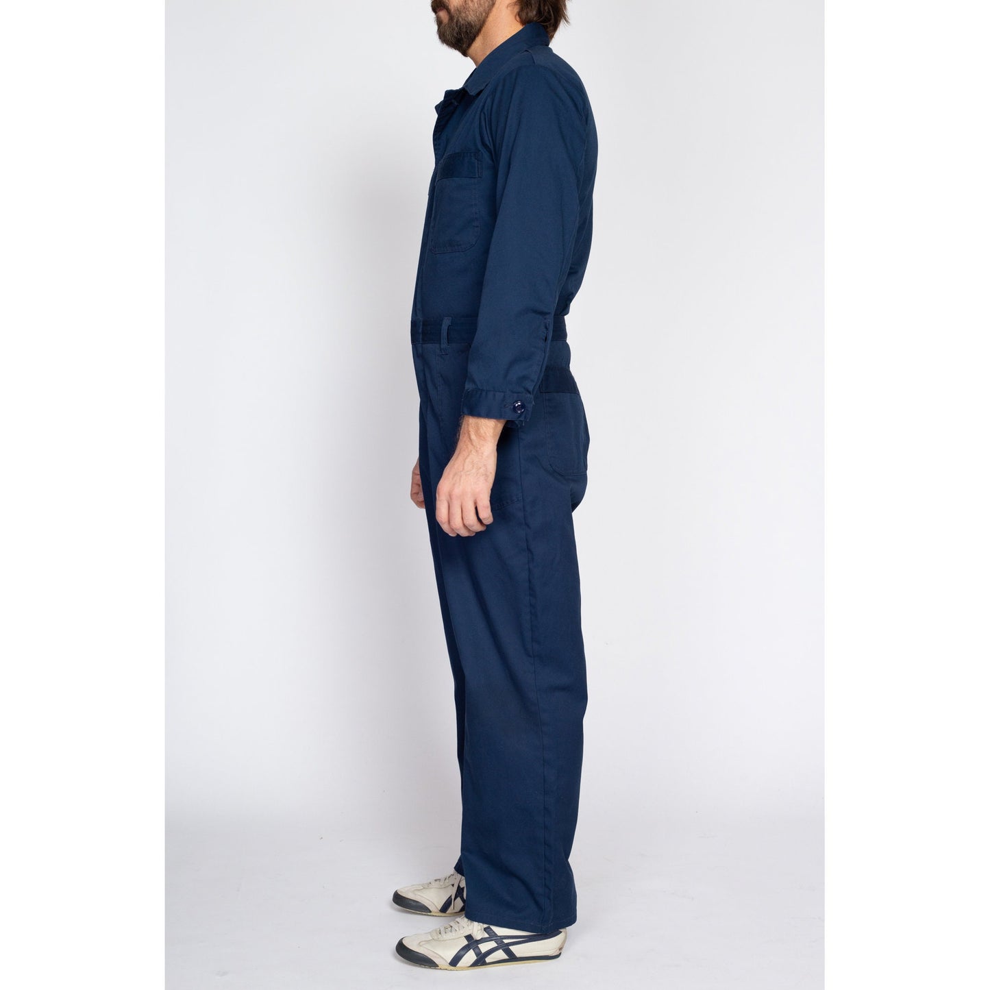 40R Vintage Navy Blue Workwear Coveralls Medium | 90s Y2K Men's Mechanics Boiler Suit Uniform Jumpsuit