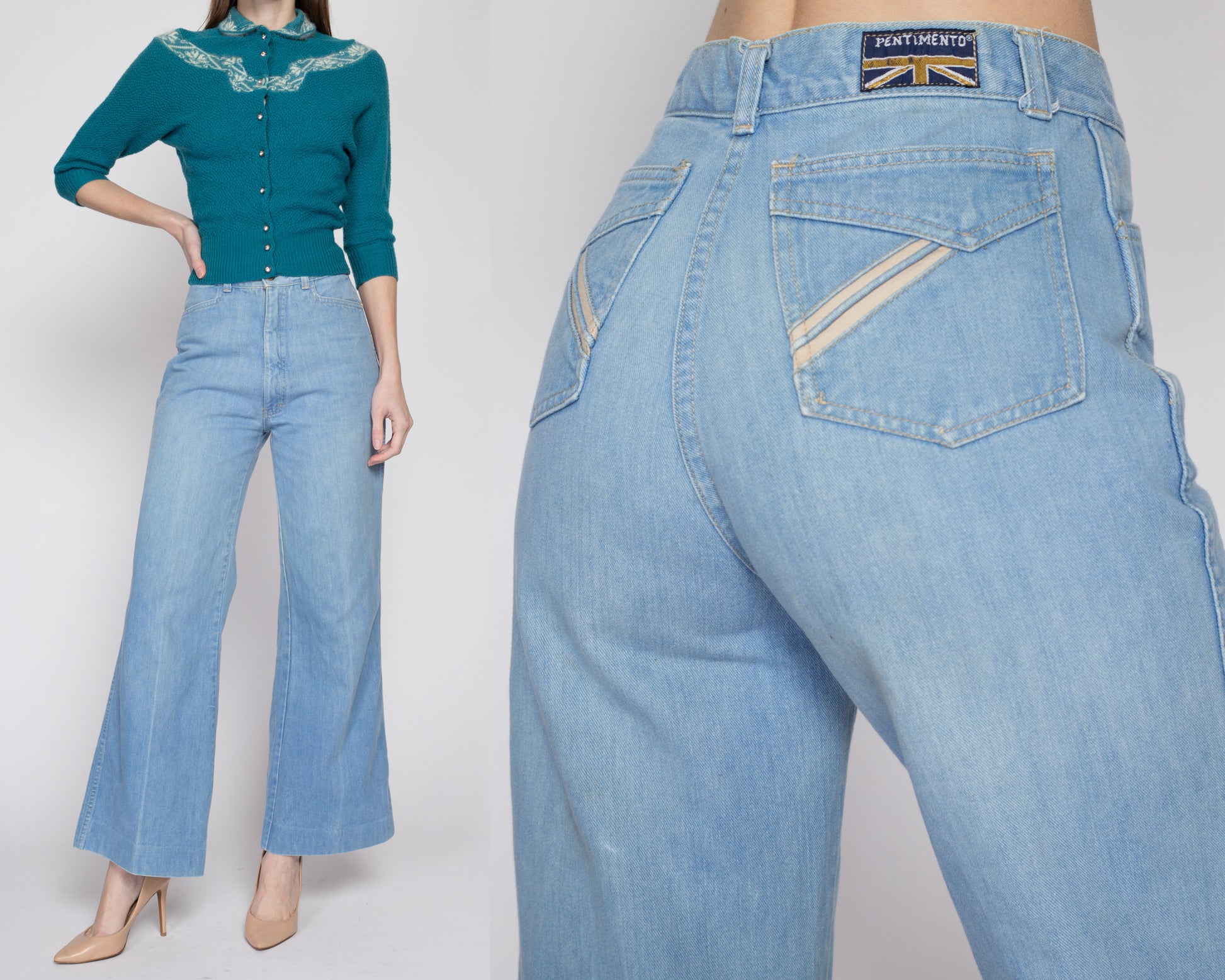Vintage Patched Hippie Denim Seafarer Jeans - Front