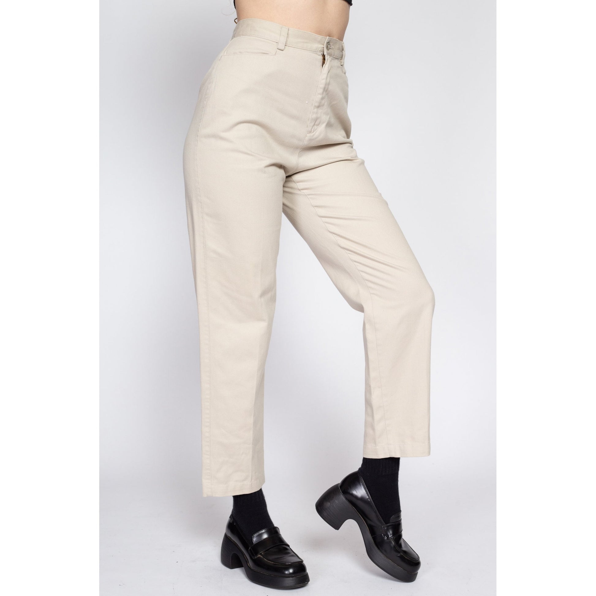 Small 90s Liz Claiborne Cotton Khaki High Waisted Pants 26.5 – Flying  Apple Vintage