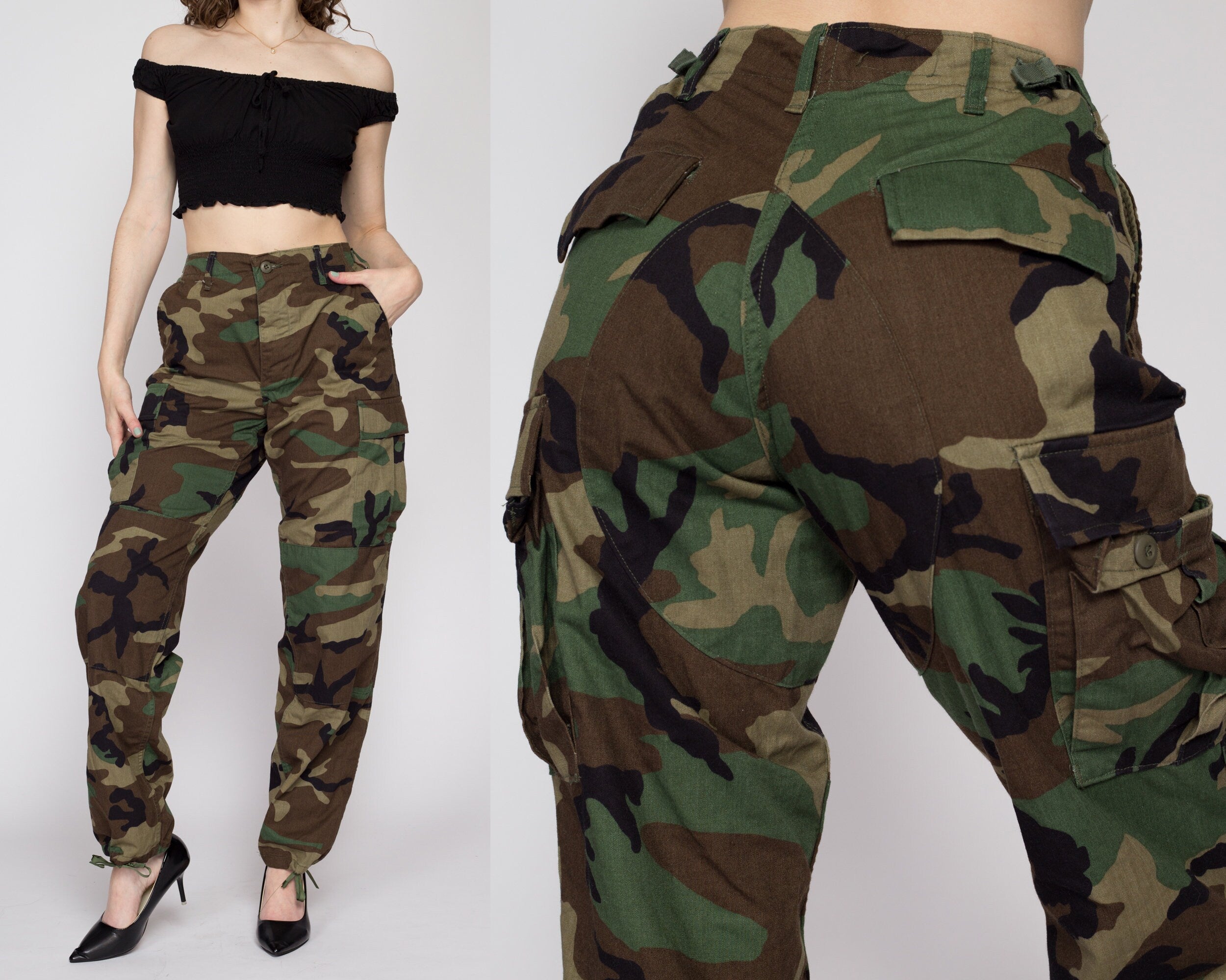 TCRAZY Women's Camo Cargo Pants High Waist Slim Fit Trousers Camouflage  Active Jogger Pocket Sweatpants with Belt XS at Amazon Women's Clothing  store