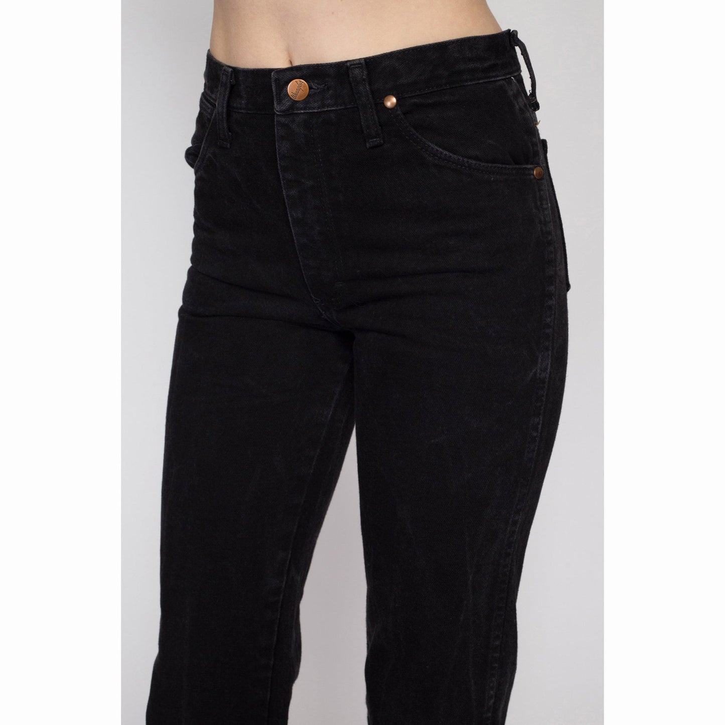 29" Waist 90s Wrangler Black Mid Rise Jeans | Vintage Unisex Cotton Denim Straight Leg Jeans