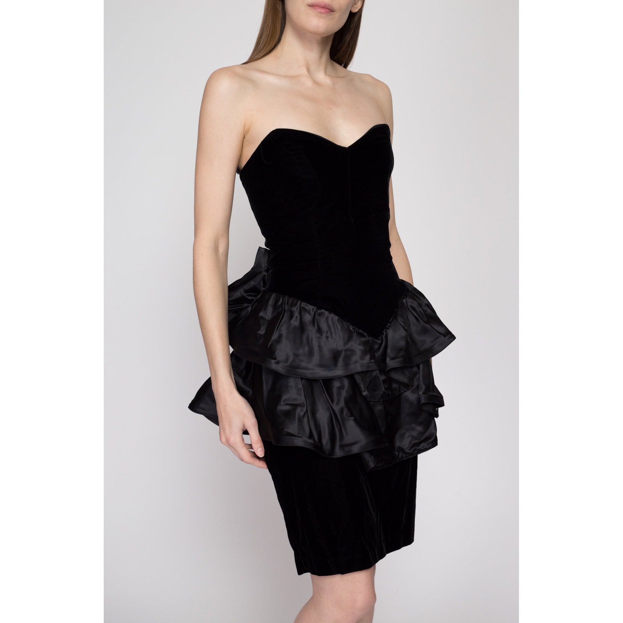 Black Peplum Prom Dress