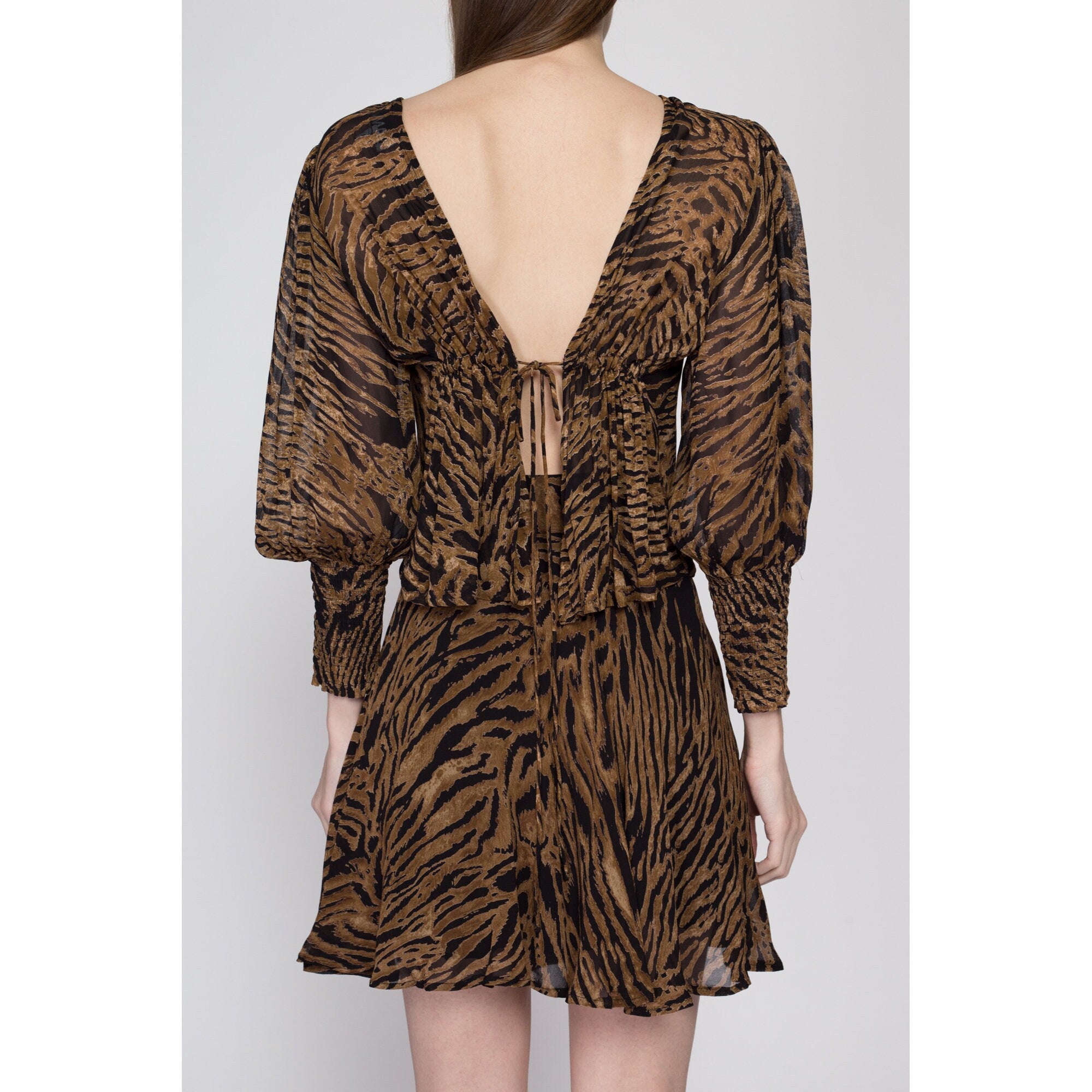 Ganni V purchases Neck Tiger Print Wrap Blouse