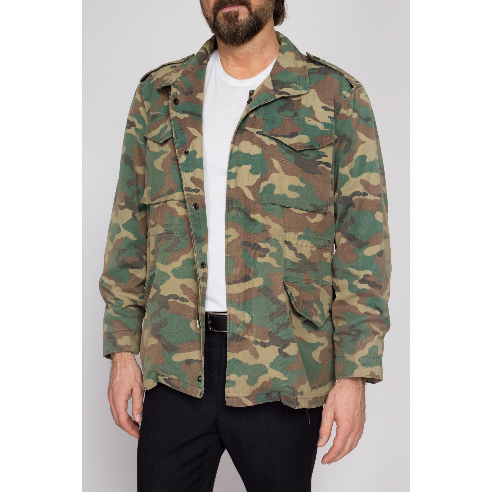 Medium 70s M65 Camo Army Field Jacket