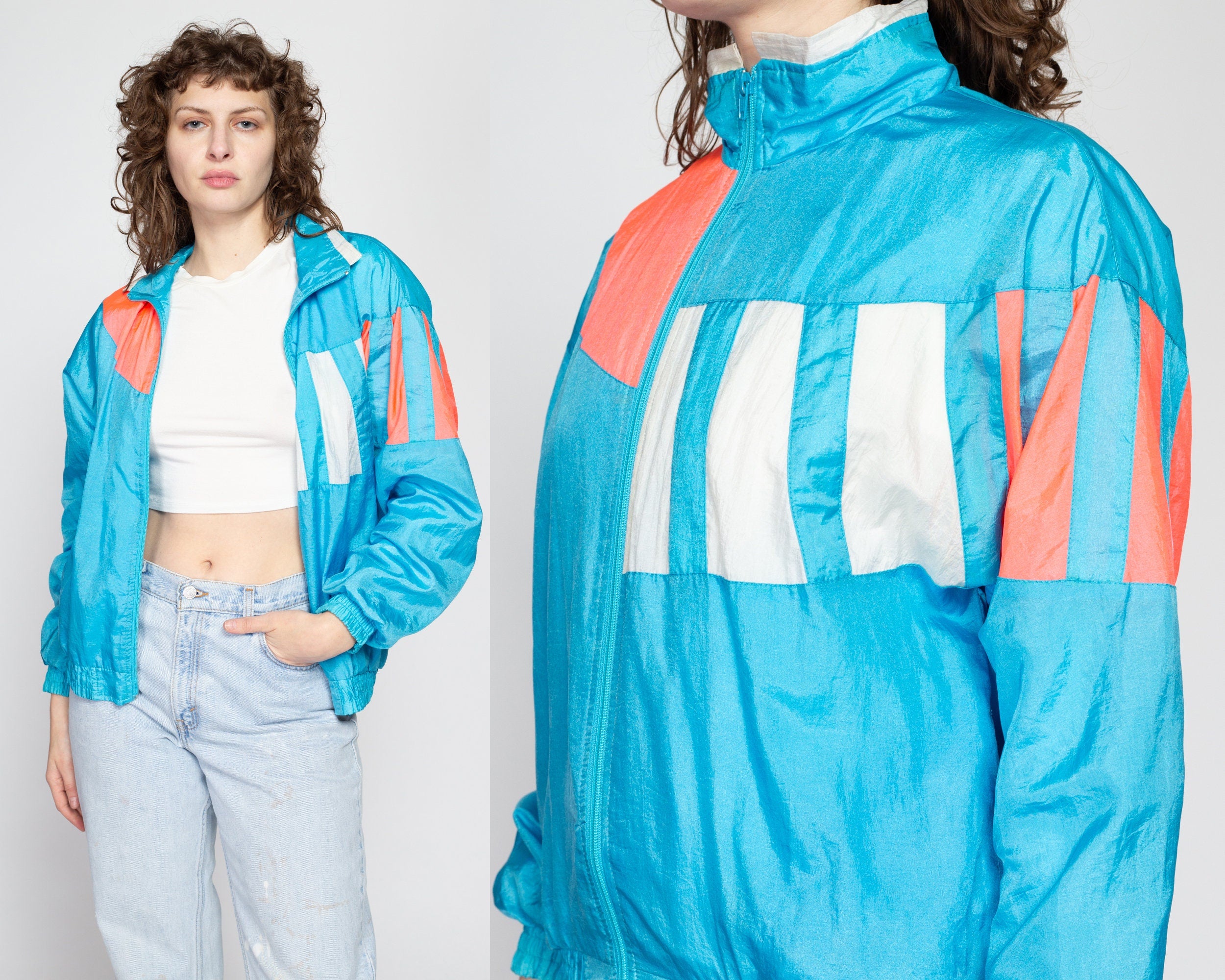 80s color outlet block windbreaker