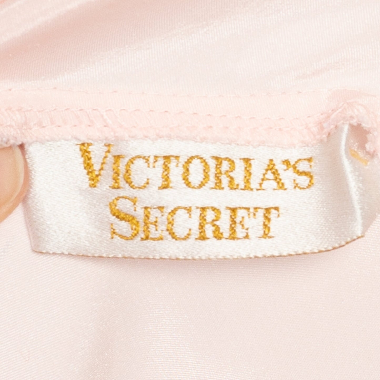 Large 90s Victoria's Secret Pink Satin Camisole | Vintage Lace Trim Lingerie Slip Cami Crop Top