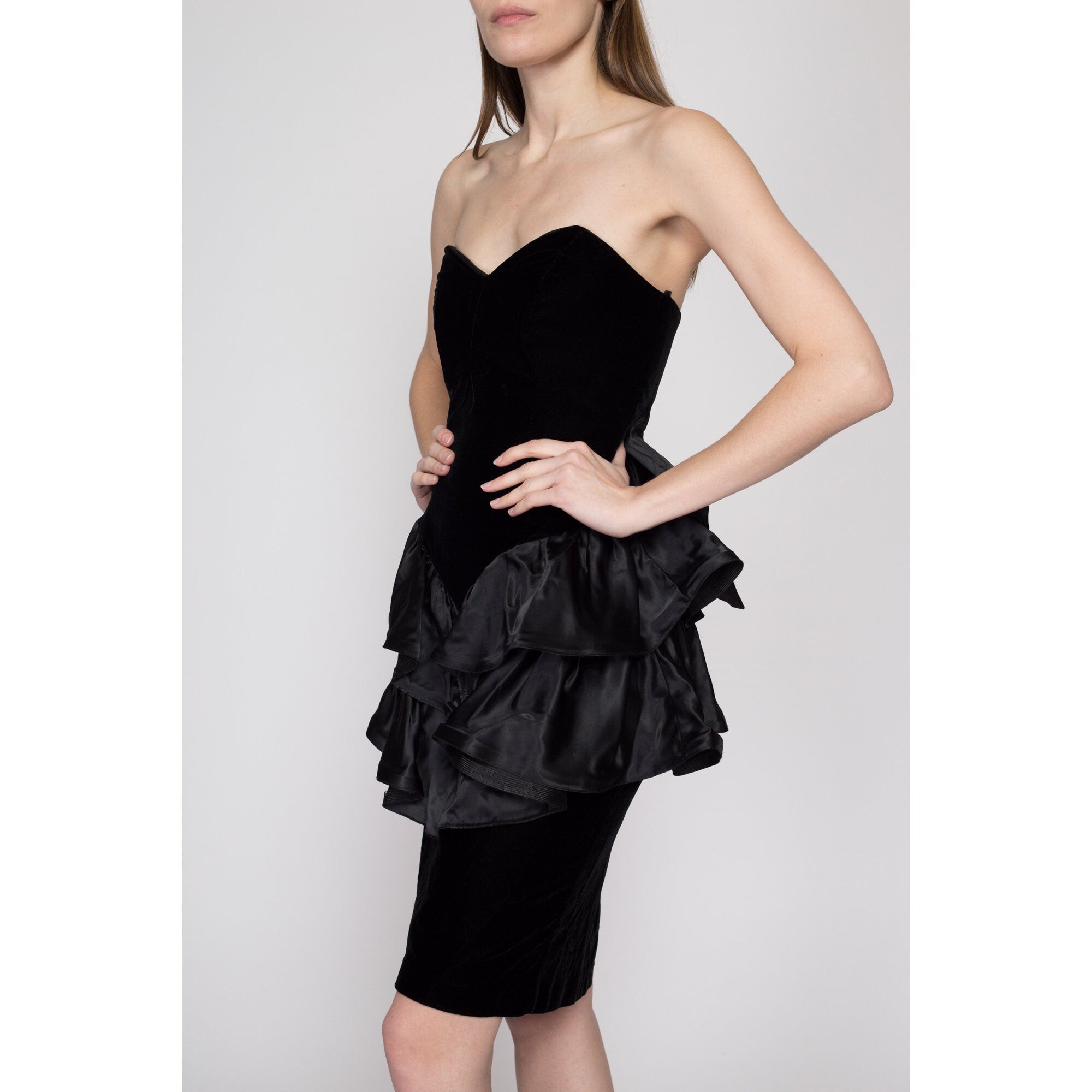 Black Peplum Prom Dress