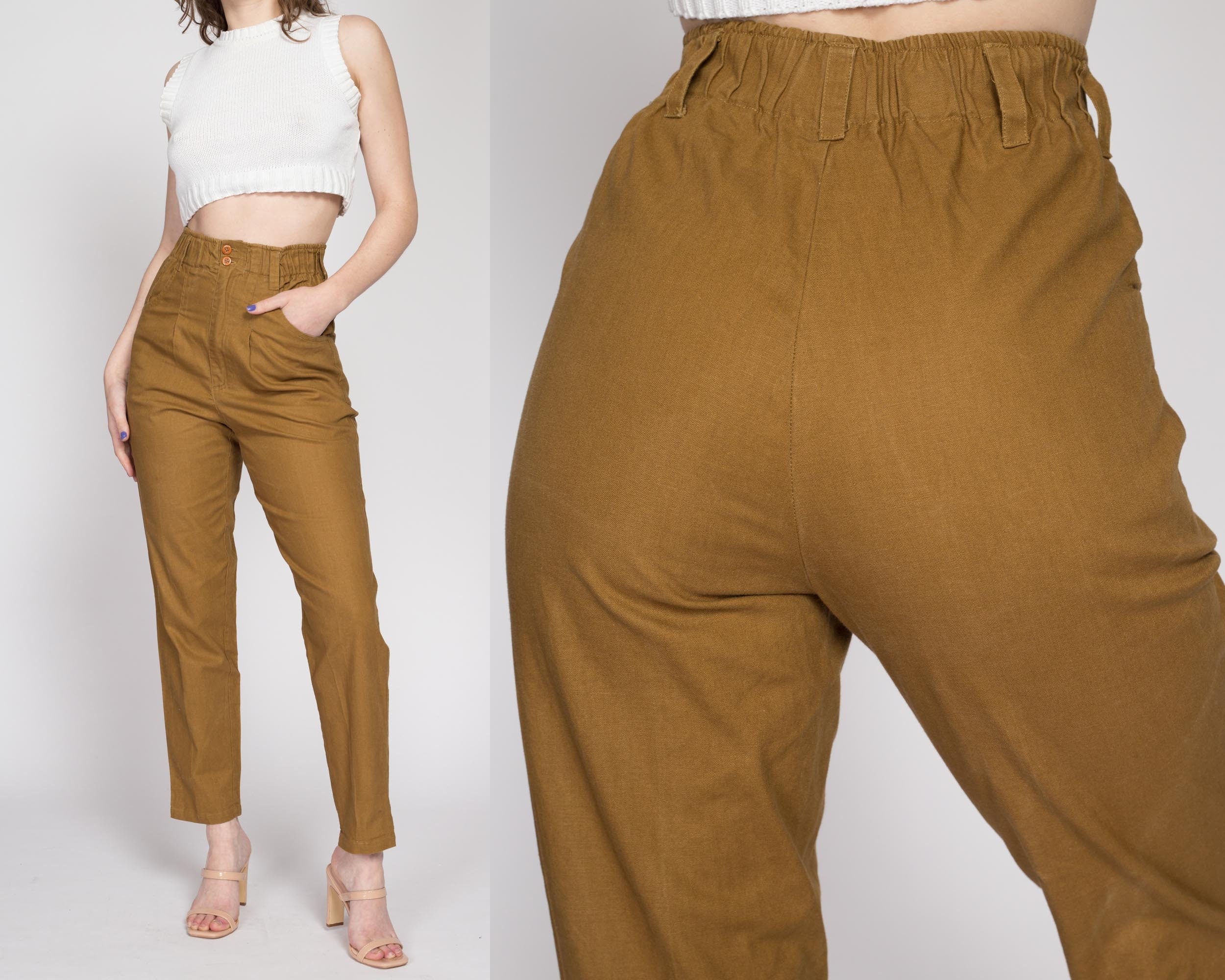 90s Anne Klein Silk High Waisted Trousers - Petite Small, 25