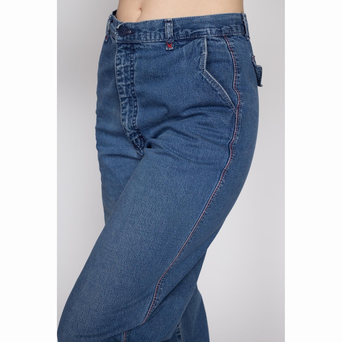 Medium 80s Rocky Mountain High Waisted Jeans 29" Tall | Vintage Medium Wash Long Inseam Mom Jeans