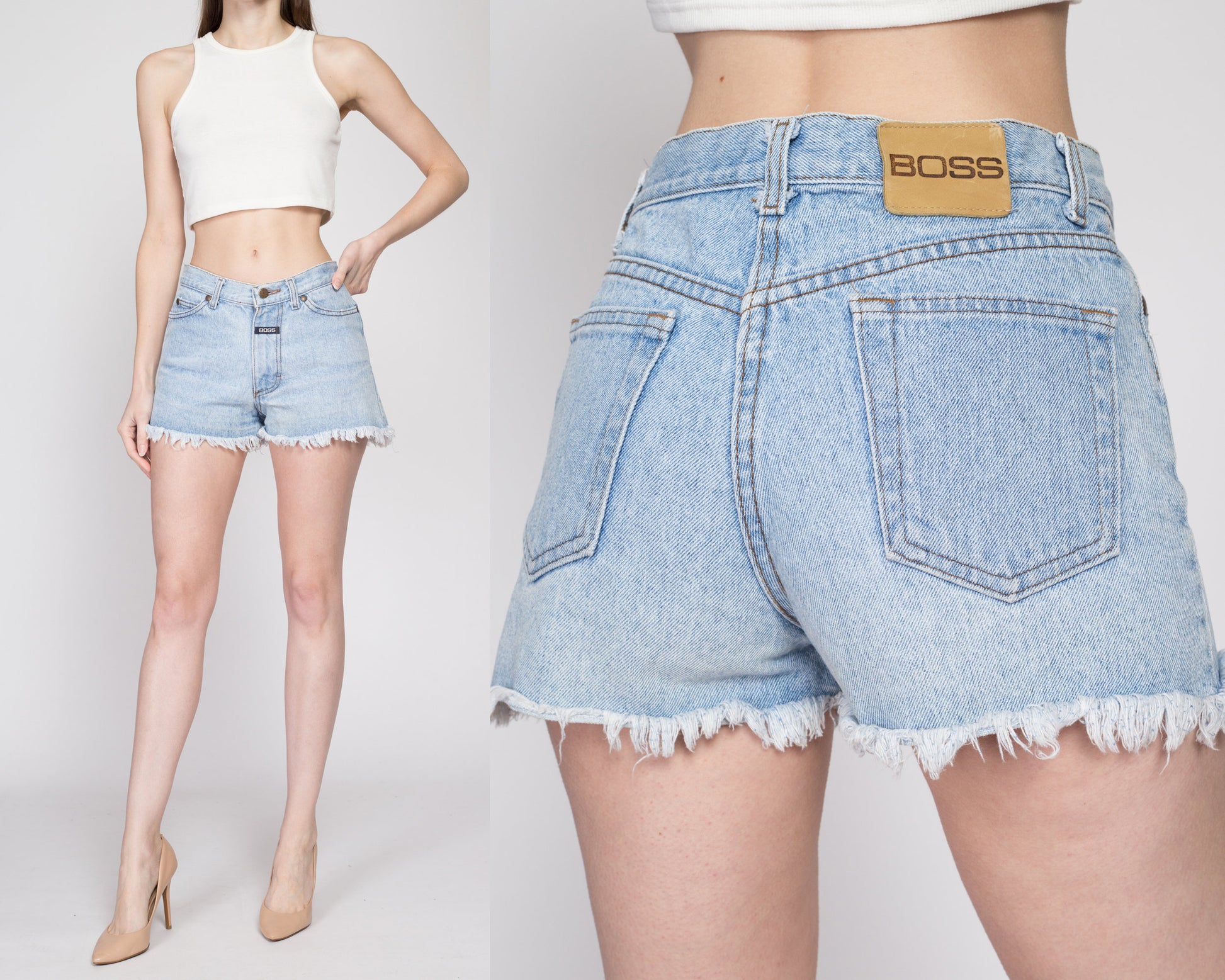 Retro Cut Off Cheeky Jean Shorts - Small – Flying Apple Vintage