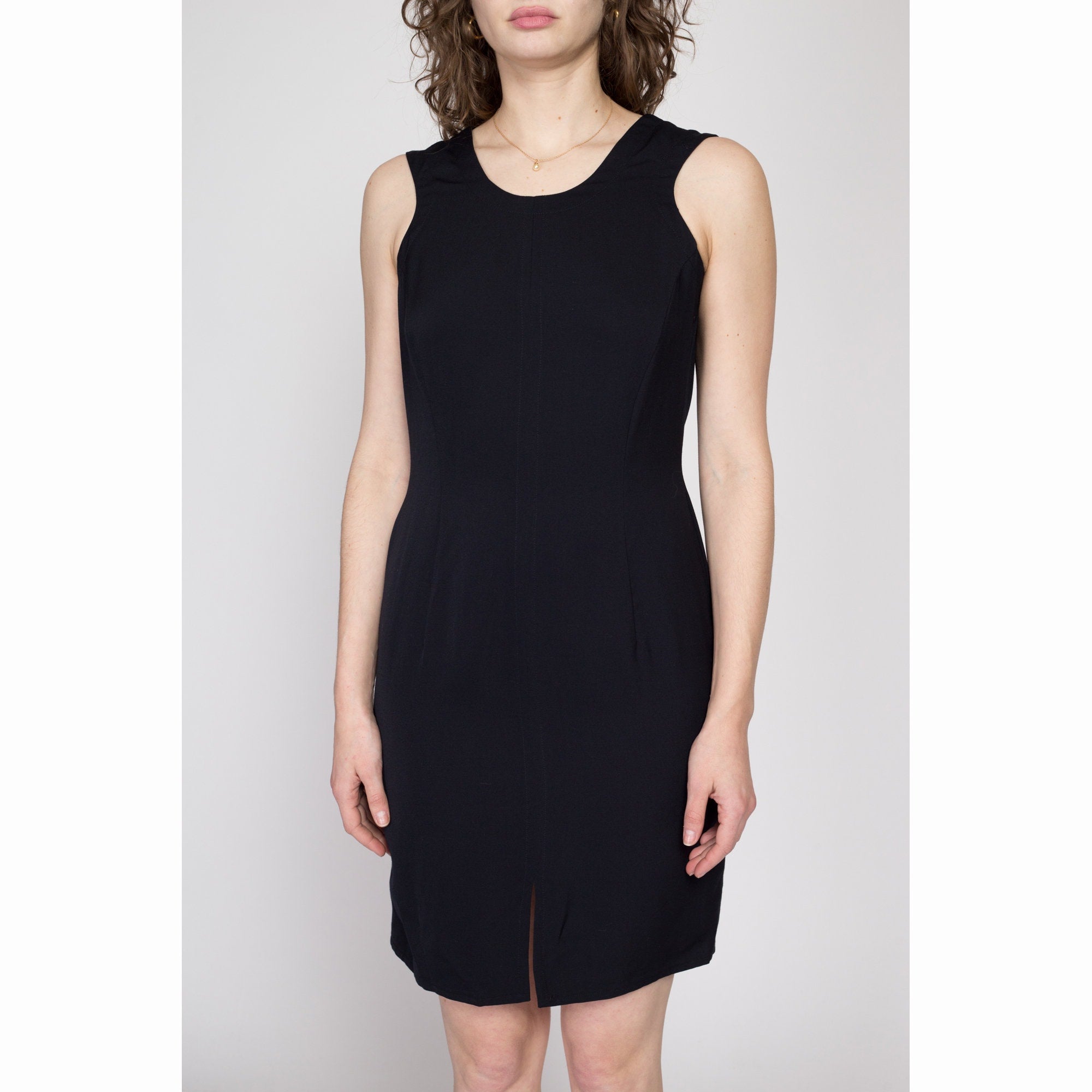 Medium 90s Giorgio Armani Black Mini Cocktail Dress Flying Apple