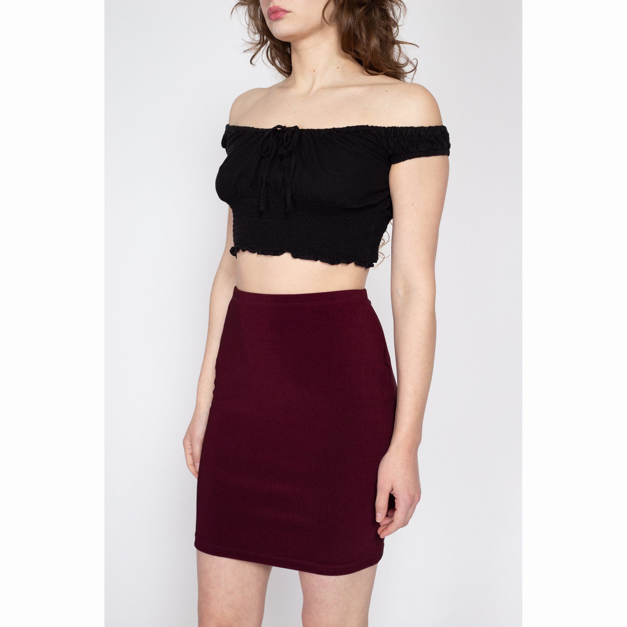 Wine red hotsell mini skirt