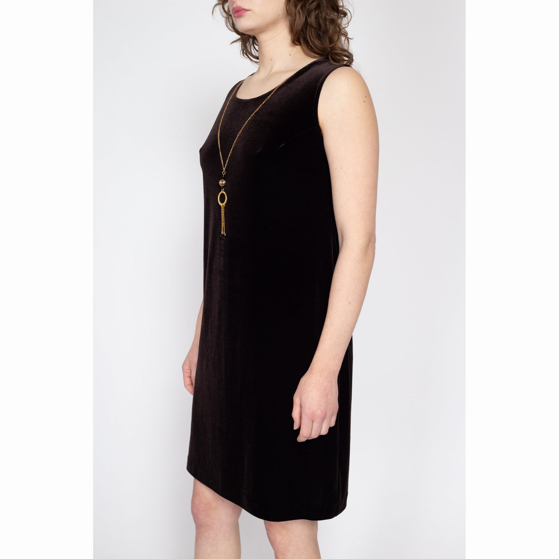 vintage black velvet sleeveless dress