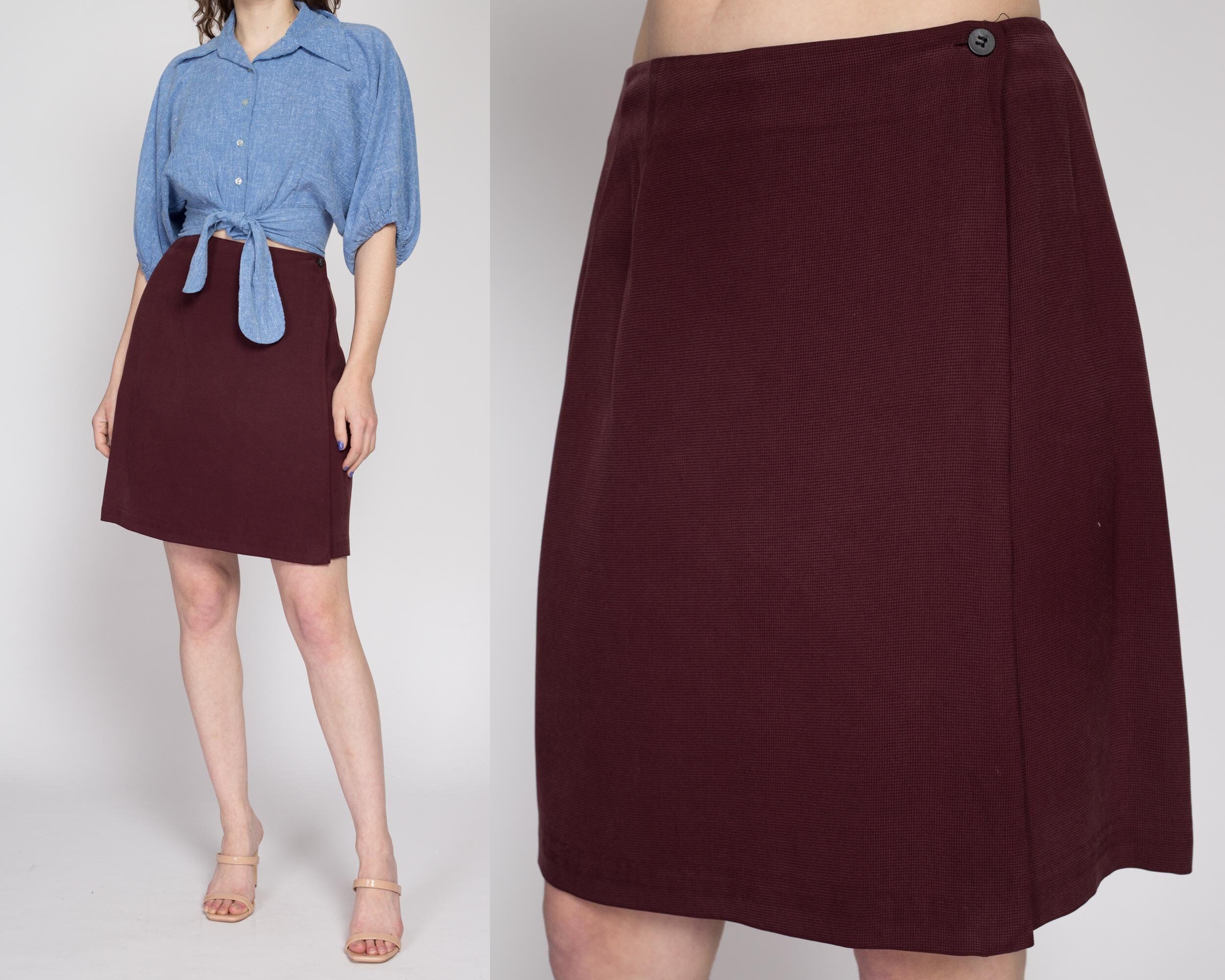 Maroon skirt 90s hotsell