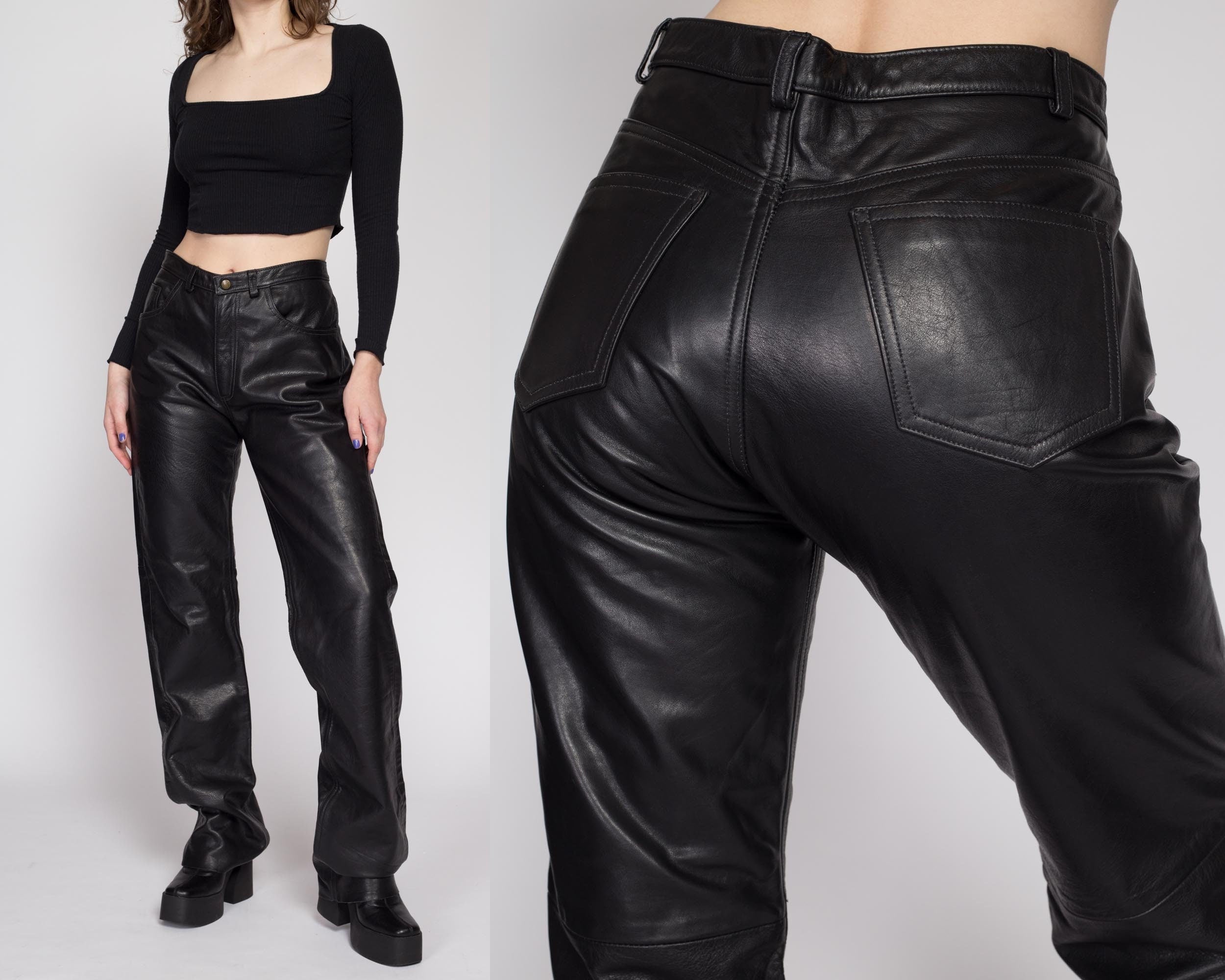 Wild Rider online size 8 High Waisted Black Leather Pants