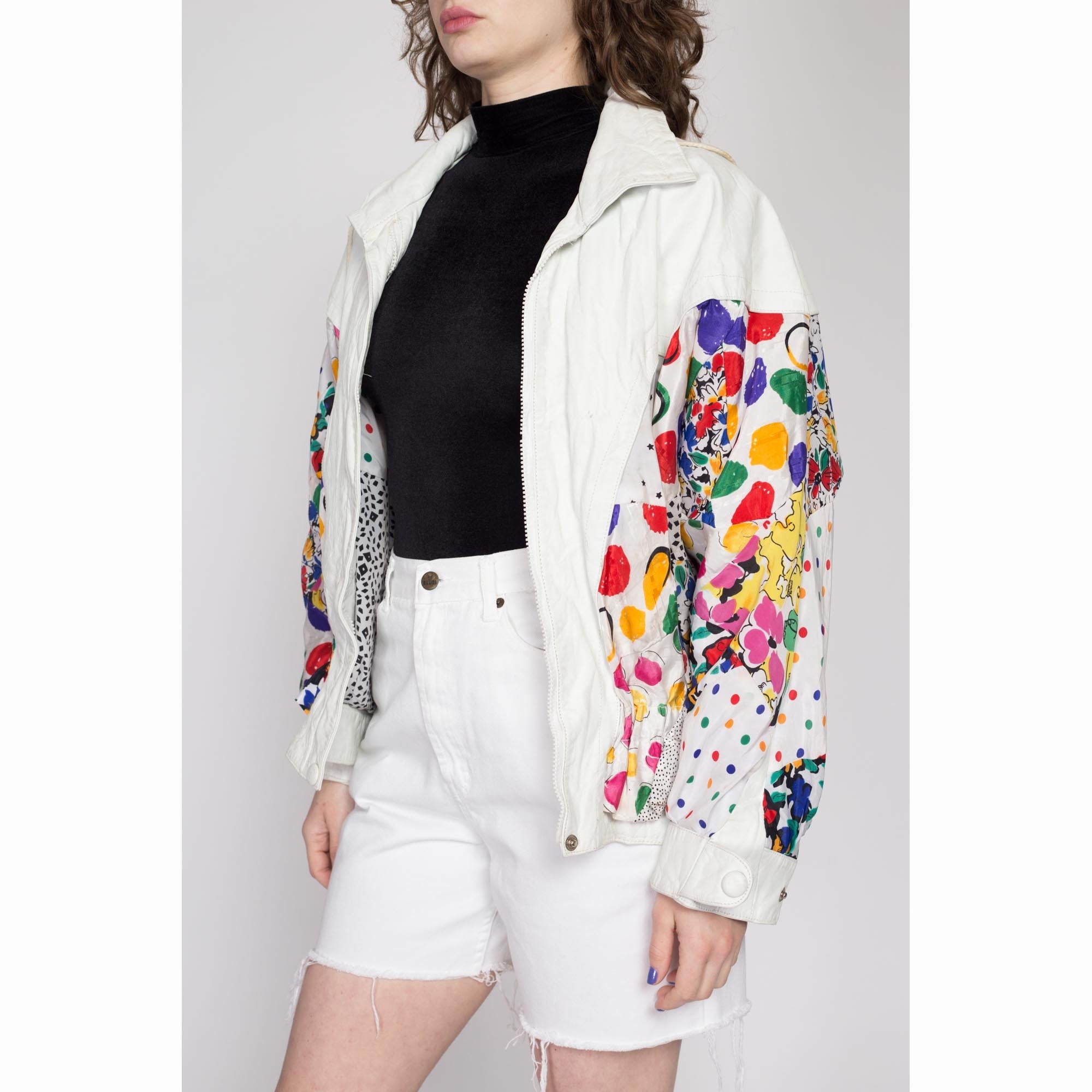 Buy Black Reversible Front Open Jacket In White Print Online - W for Woman