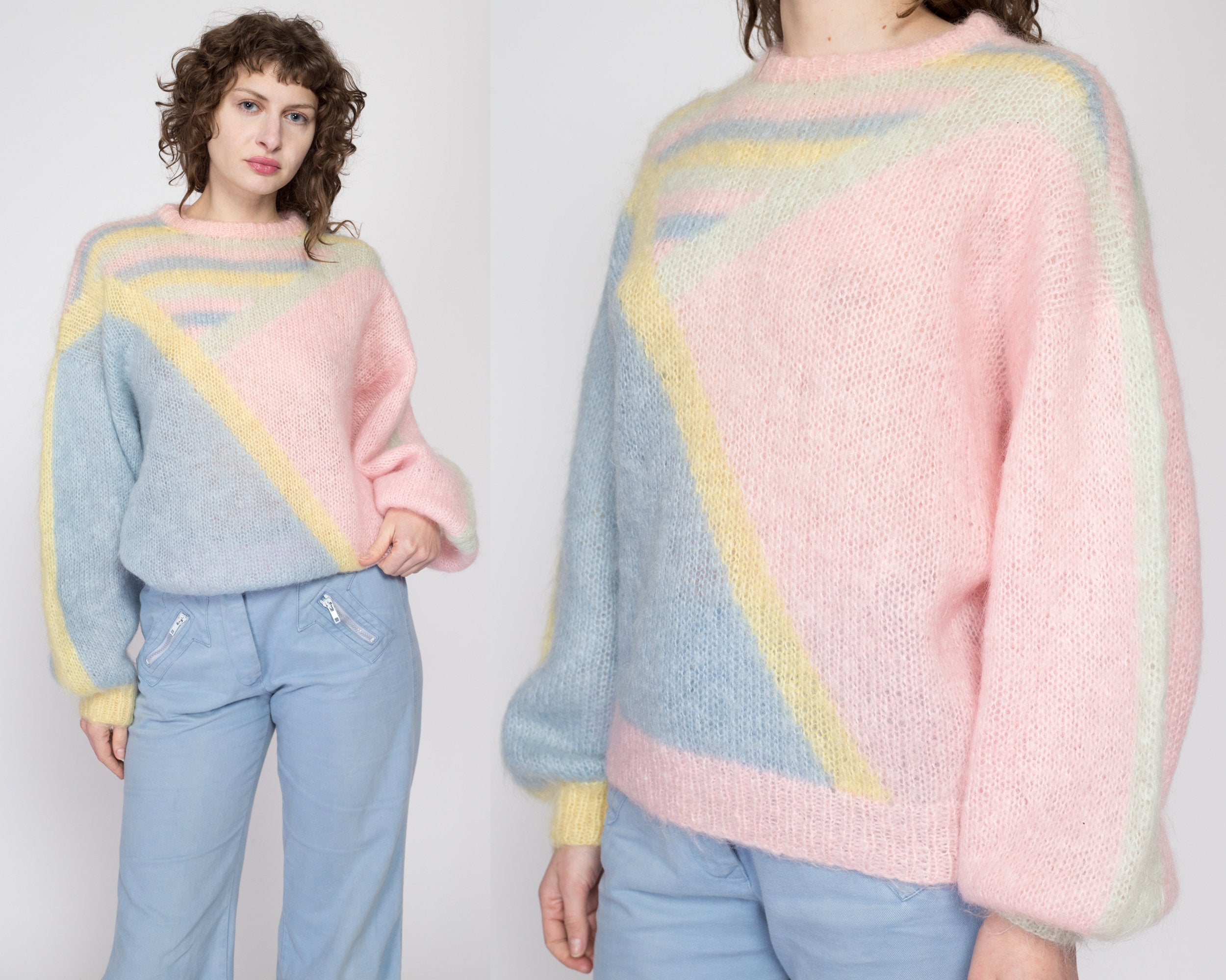 メンズColour Block Mohair knit