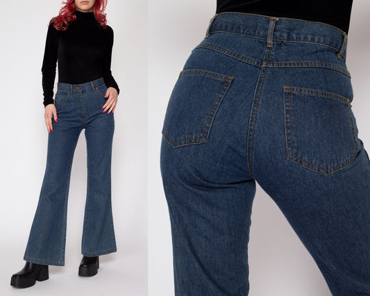 Women Flared Denim Pants Bell Bottom Jeans Vintage 60s 70s Wide