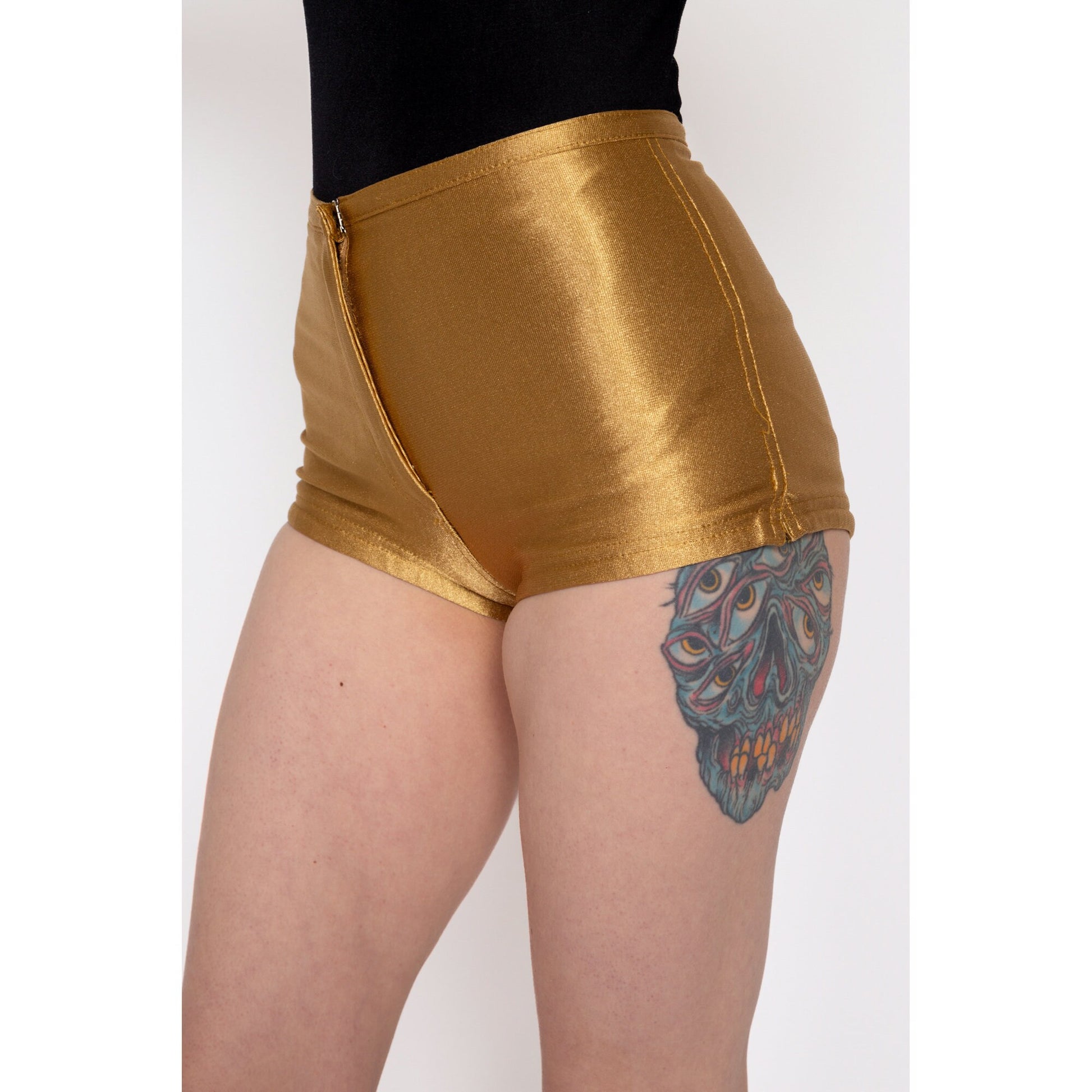 XXS 70s Le Gambi Gold Disco Hot Pants – Flying Apple Vintage
