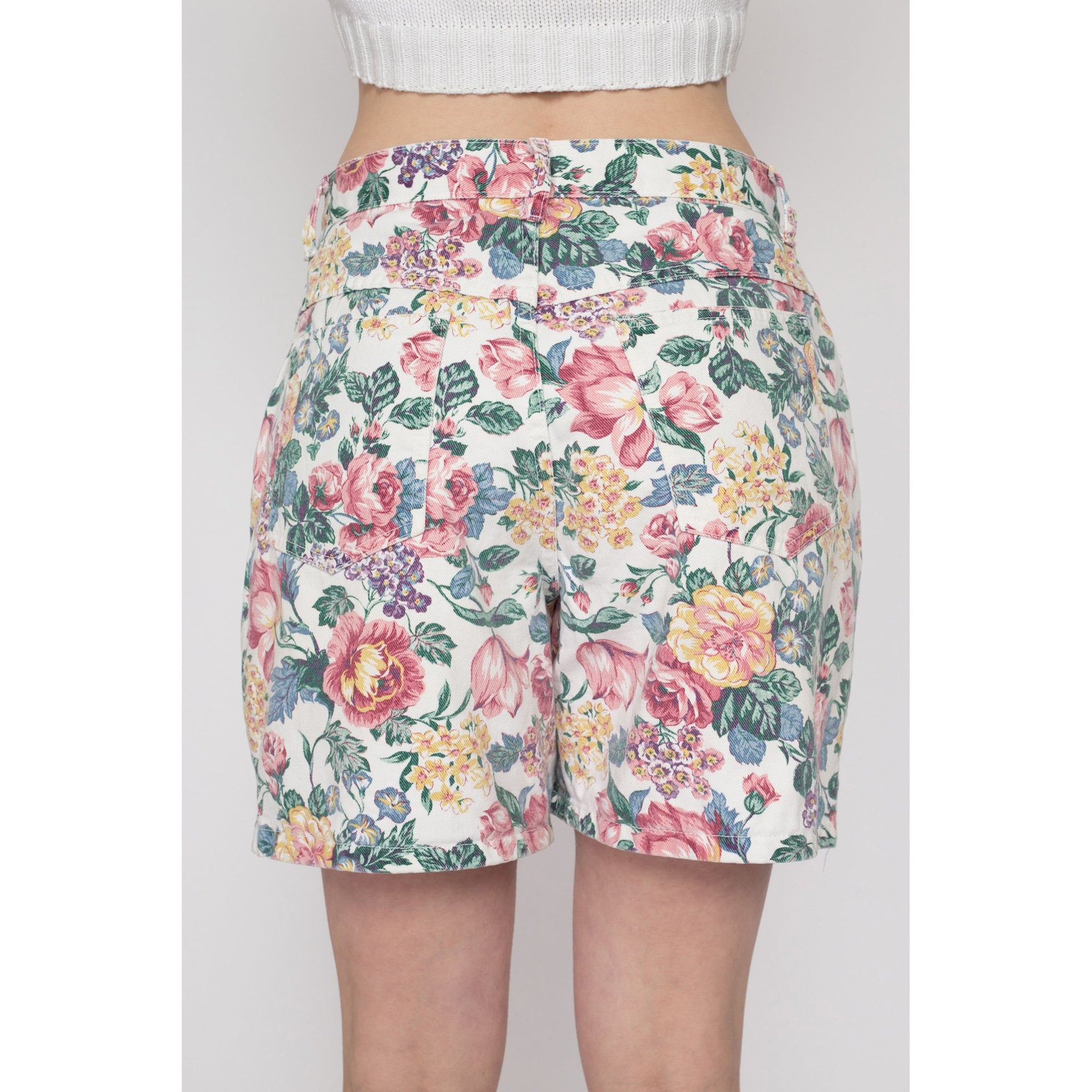 High-Waisted Floral-Print Jean Shorts for Girls