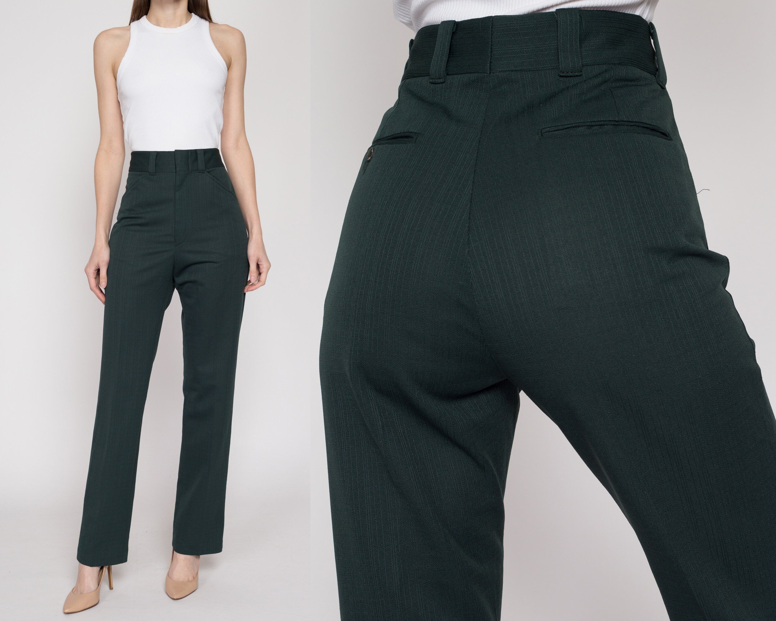 LTS Tall Forest Green Spilt Hem Tapered Glitter Trousers | Long Tall Sally