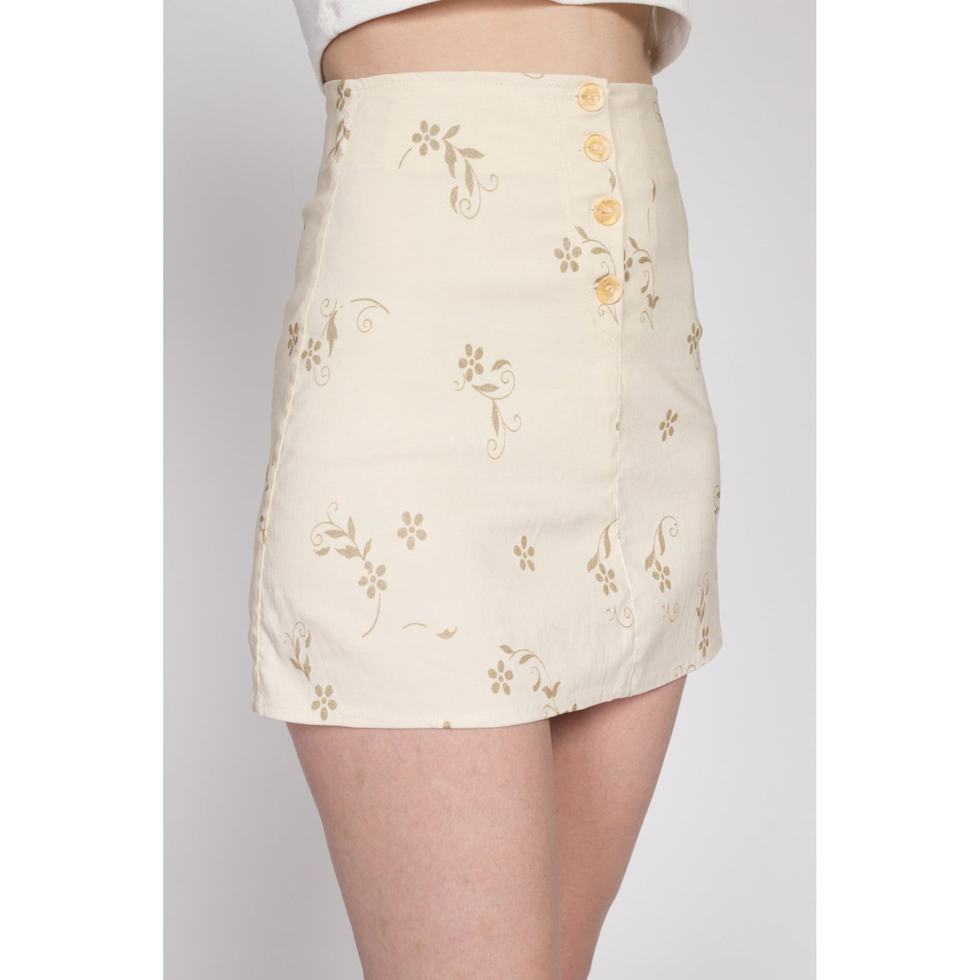 Floral A-Line Skirt - Cream