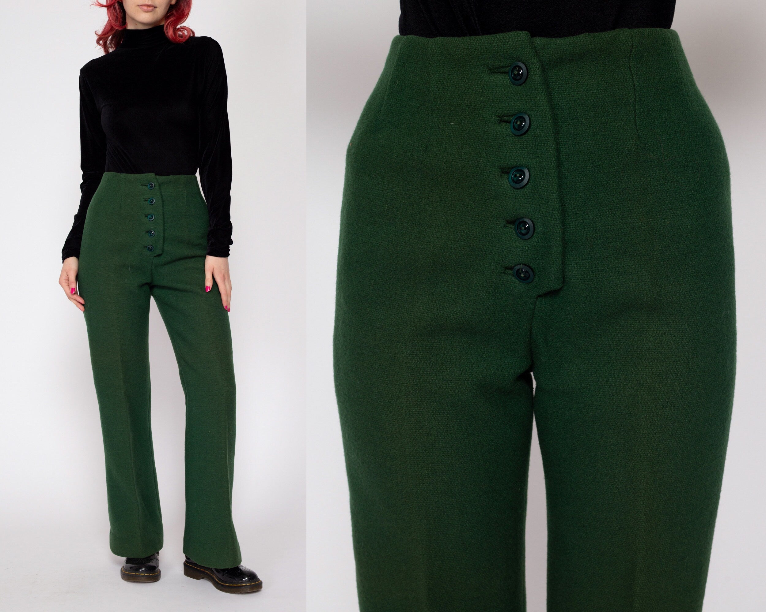 Escada Margaretha Ley Dark Forest Green Velvet Pants Trousers size 44 DE/14  US | eBay