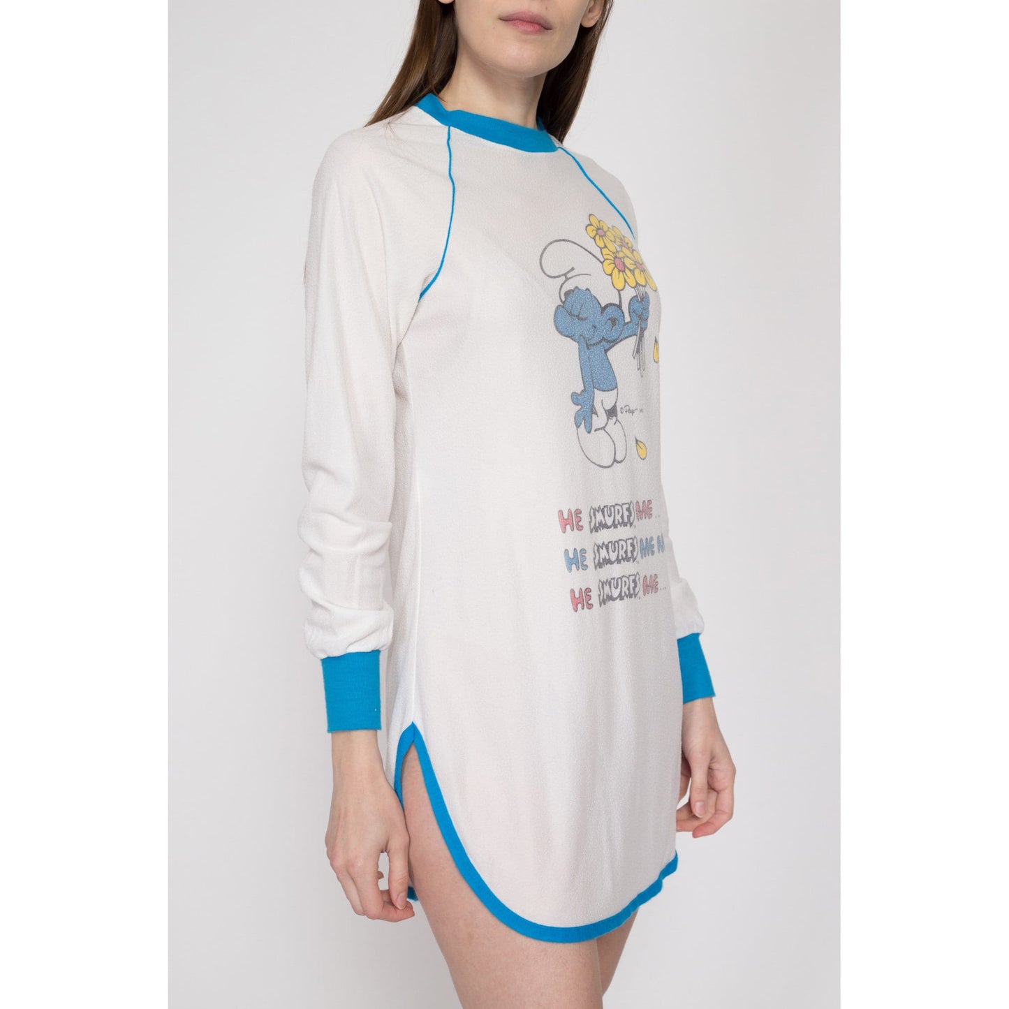 Small 80s The Smurfs Pajama Mini Dress – Flying Apple Vintage