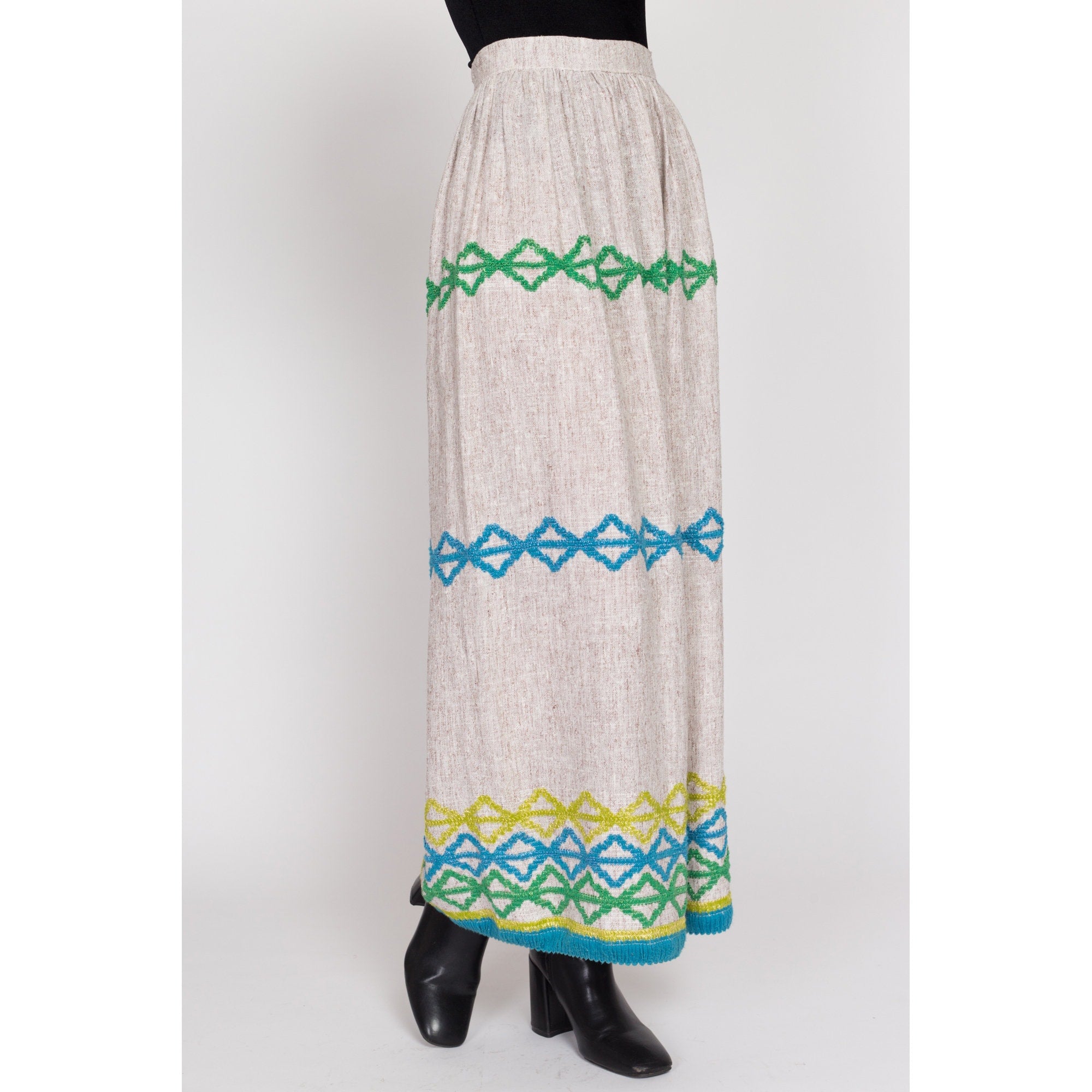 70s embroidered skirt best sale